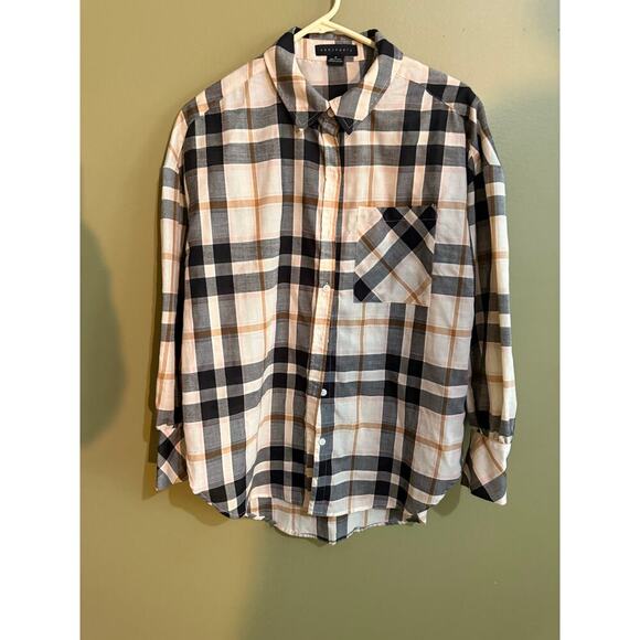 Sanctuary nova check print blouse womens M - Picture 1 of 5